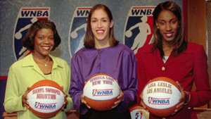First WNBA Players to Sign in - Swoopes, Lobo and Leslie