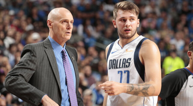 Dallas Mavericks Head Coach Rick Carlisle and Luka Doncic