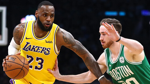 Gordon Hayward, Bostons Celtics vs LeBron James, Los Angeles Lakers