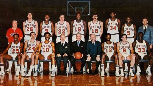 Team Picture of the New York Knicks in 1970